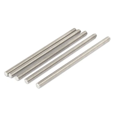 Image of Sourcingmap M8 x 160mm 304 Stainless Steel Fully Threaded Rods Fasteners Silver Tone 5 Pcs