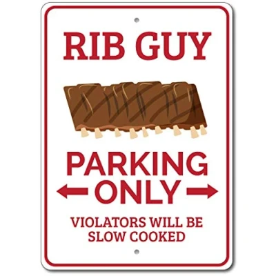 Image of Rib Guy Parking Sign Lover Gift Tin 8x12 inch