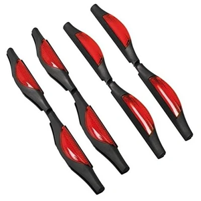 Image of 4x Push On Door Guard Protectors Edge Strip Reflectors Red