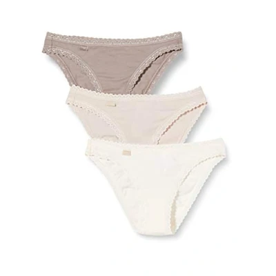 Image of Sloggi Women&#039;s 24/7 Weekend Tanga C3p Thong Panties, Skin Dark Combination, 42