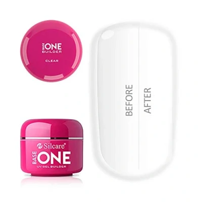 Image of Base One Clear 15g UV Gel Nails Acid Free Builder File Off Silcare