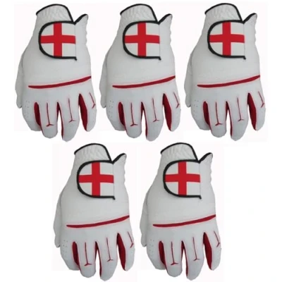 Image of 5 England Cabretta Leather Palm Golf Gloves 4 Men Small Medium Large XL (Medium, right)