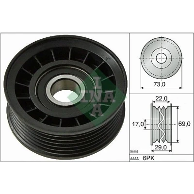 Image of 1450947, 1465253, 1555720, 5M5Q19A216DC, 5M5Q6C344AA Idler Pulley INA 532 0649 10 FORD: FIESTA 6, Focus 2, 2 Kombi