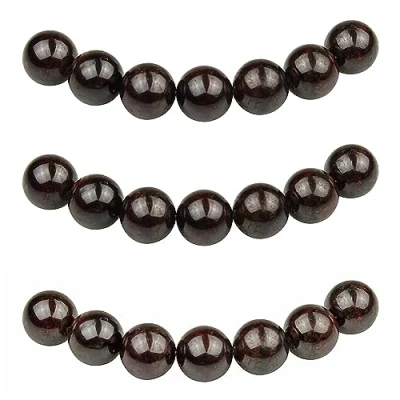 Image of MJDCB Natural Round Stone Beads 8mm Garnet Loose Gemstone for Jewelry Making Bracelet Necklace 43pcs