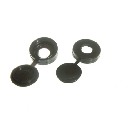 Image of SCREW CAP CUP WASHER HINGED COVER BLACK FOR No. 6 &amp; 8 SCREWS ( pack of 50 )