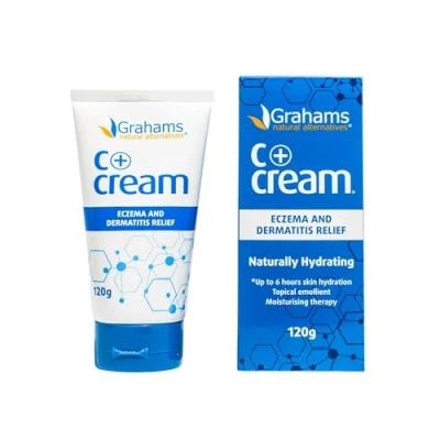 Image of Grahams Natural C+ Eczema Cream Clinically Proven for Dry Skin, Inflammation, Dermatitis &amp; Itchy Skin Relief Adults with Manuka Honey Hypoallergenic Steroid Free (120g)