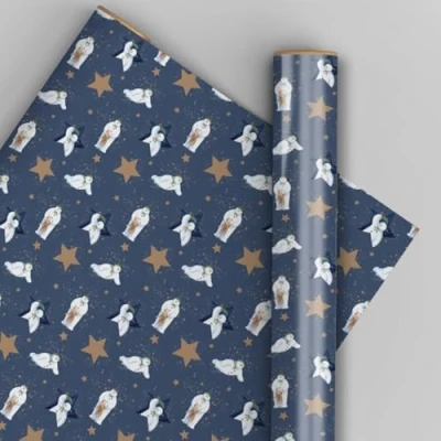 Image of The Snowman &amp; Snowdog Christmas Wrapping Paper, 4 Sheets Tags