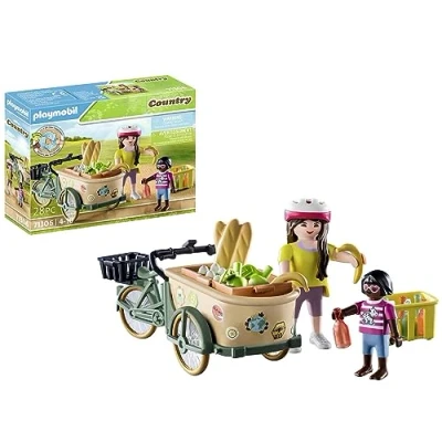 Image of Playmobil 71306 Country Cargo Bike, practical and environmentally friendly transport exciting adventures, fun imaginative role play, playsets suitable for children ages 4+