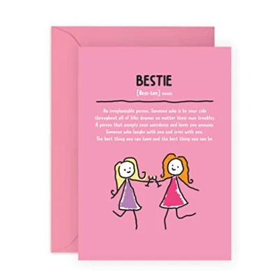Image of Central 23 Bestfriend Card Bestie Birthday For Women Besties Characters Friendship Gifts Her Female BFF Greeting Cards Best Friend Comes With Fun Stickers