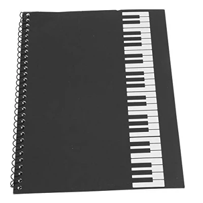 Image of 50 Pages Blank Sheet Music Notebook Manuscript Writing Paper for Paper,Staff Paper(Black Piano) Playing Accessories Musical Instrument