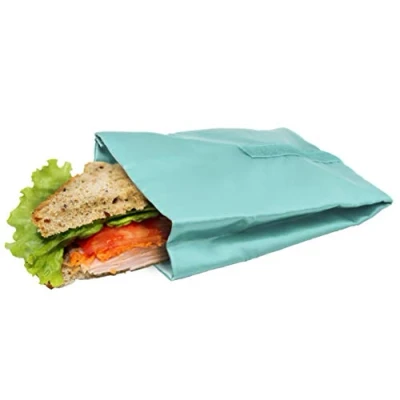 Image of NERTHUS FIH 736 Reusable Sandwich Bag, Turquoise, Eco friendly, Adaptable, Easy to Clean and Machine Washable, 10.5 x 14 18.5 cm, fabric, 10,5x14x18,5 cm