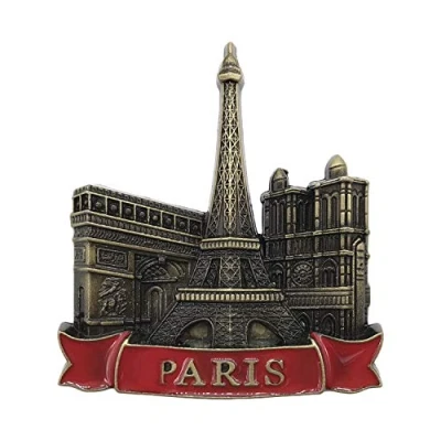 Image of 3D Paris France Metal Refrigerator Magnet Travel Souvenirs Fridge Home and Kitchen Decoration Magnetic Sticker Collection