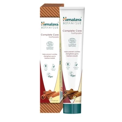 Image of Ecocert Cosmos Natural Certified Himalaya Botanique Complete Care Herbal Toothpaste Cinnamon Flavor, Fights Plaque, Freshens Breath, Fluoride Free, Gluten &amp; SLS 75 ml