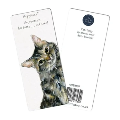 Image of Little Dog Laughed Happy Tabby Cat Bookmark Gift Idea Perfect Book Lover Gifts ACBM07