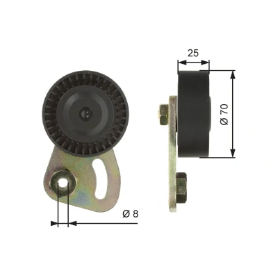 Image of PQG100340L Tensioner Pulley GATES FleetRunner Micro V Kit T39019 LAND ROVER: Freelander I Off Road