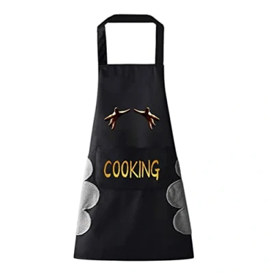 Image of FINDING CASE Unisex Apron with Pockets for Home Kitchen Cooking, Restaurant, Coffee house，Chef Women Men Aprons Adjustable Bib 2 Professional (cook 3D001)