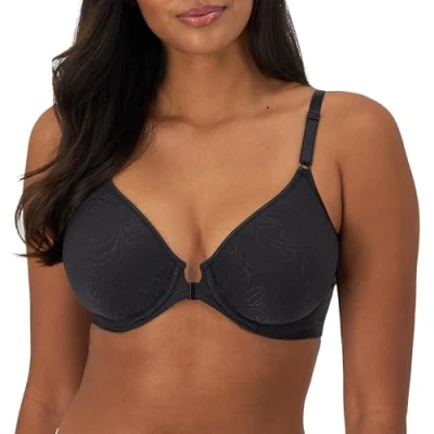 Image of Bali Women&#039;s Underwire Shaping, Comfort Revolution T Shirt, Front Close Bra, Opaque, Black, 42C
