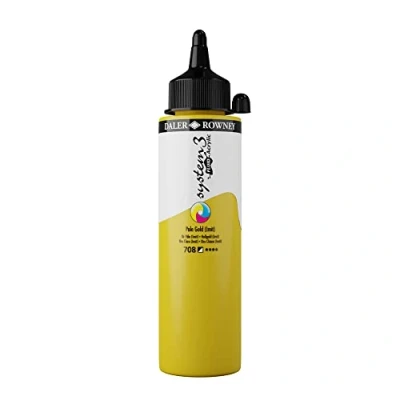 Image of Daler Rowney System3 Acrylic Paint, Plastic Bottle, Fluid, 8.45oz 250 ml, Pale Gold Imitation