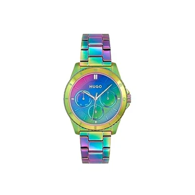 Image of HUGO Analogue Multifunction Quartz Watch for Women #Dance Collection with Colored Stainless Steel Bracelet