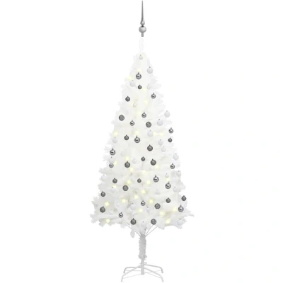 Image of vidaXL Artificial Pre lit Christmas Tree with Ball Set White 120 cm