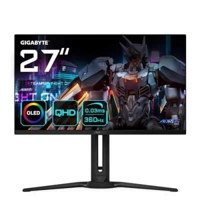 Image of Gigabyte AORUS FO27Q3 27 OLED Flat Gaming Monitor 2560 x 1440(QHD), 360Hz, 0.03ms, KVM, 250 cd/m2, FreeSync Premium Pro, DisplayHDR True Black 400, HDMI 2.1