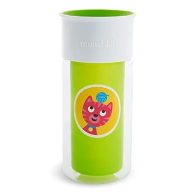 Image of Munchkin Miracle 360 Insulated Sippy Cup, Includes Stickers to Personalise 9oz/266ml, Green