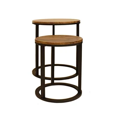 Image of ASPECT Paloma Set of 2 Round Nesting Table,Vintage/Black