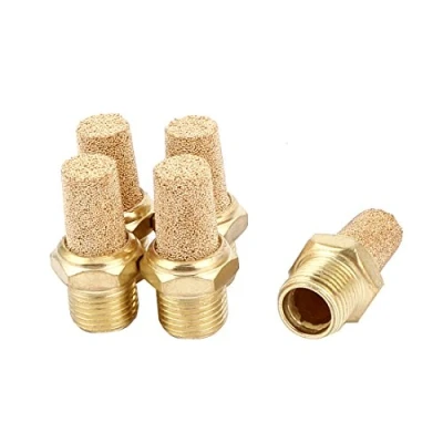 Image of sourcingmap 1/8PT Male Thread Pneumatic Muffler Silencer Filter Exhaust Brass 5pcs