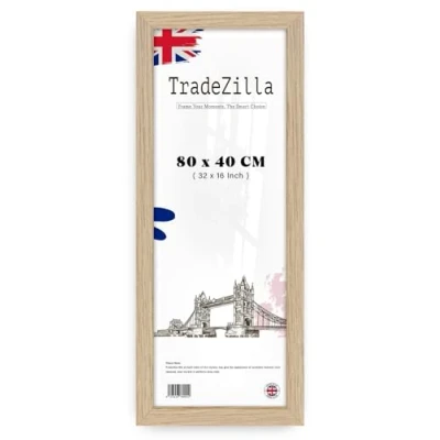 Image of TradeZilla Stunning Panaramic Picture/Poster Frame (80 x 40 CM) MDF Eton Wood Hang Portrait/Landscape For Wall Gallery 32 16 Inch [ Oak ]