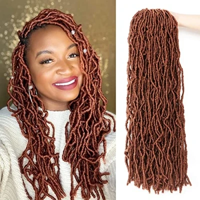Image of 24 Inch Faux Locs Crochet Hair Extensions for Black Women Soft Braids Braiding Extension (24Inch (Pack of 7), #30)