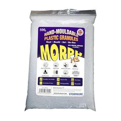 Image of Morphits Reusable Hand Mouldable ThermoPlastic BioPlastic Polymorph 500g Easy to Use, Non Toxic, Multi Application, Endlessly