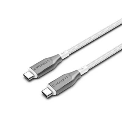 Image of Cygnett Armoured USB C to 60W Fast Charging Cable 2.0 (1m, White)