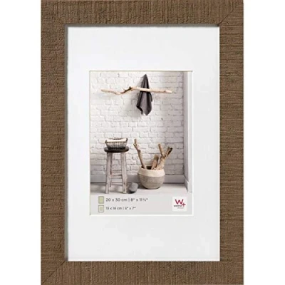 Image of walther Design Picture Frame Brown 10 x 15 cm with PassepArtout, Home Wooden HO015P