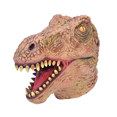 Image of Bristol Novelty BM568 Dinosaur Realistic Mask Rubber, Men, Women, Beige, Green
