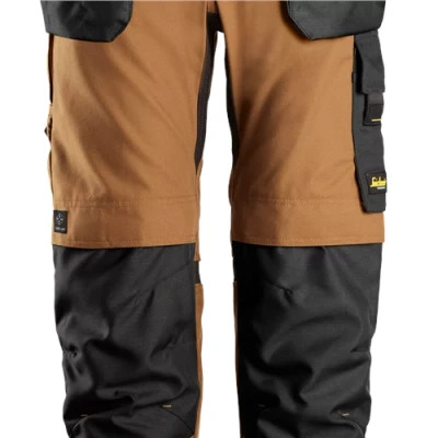 Image of Snickers AllroundWork Canvas+ Stretch Work Trousers+ Holster Pockets Brown/Black 52
