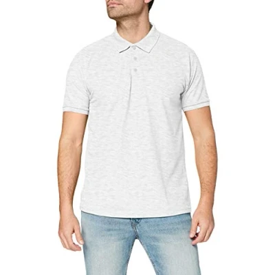 Image of Fruit of the Loom Mens 65/35 Pique Short Sleeve Polo Shirt Grey Size 2XL