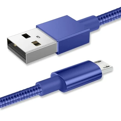 Image of Micro USB Cable, Android Charging Cable Braided Compatible with PS4 Controller, Samsung Galaxy J7, S7, S6, Fire HD Tablet, HTC, LG, Motorola (1 Metre)