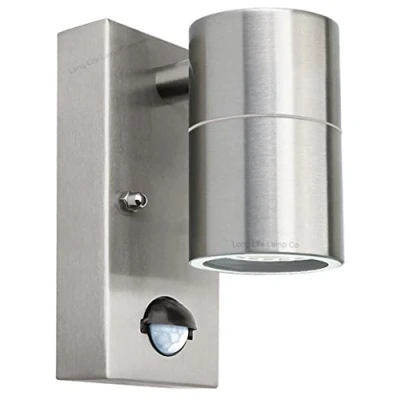 Image of Long Life Lamp Company PIR Outdoor Wall Light Movement Sensor Stainless Steel Single Garden Downlight ZLC09DSEN