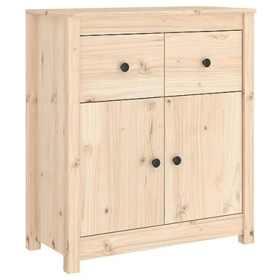 Image of vidaXL Solid Wood Pine Sideboard: Classic Rustic Storage Cabinet with Compartments and Drawers Brown, Perfect for Living Room or Lounge Area