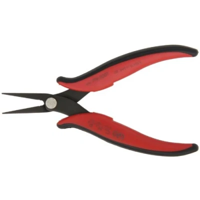 Image of Hakko CHP PN 2007 Long Nose Pliers, Flat Nose, Outside Edge, Serrated Jaws, 32mm Jaw Length, 3mm Width, Thick Steel