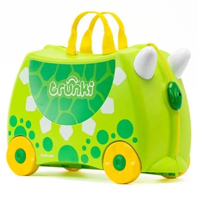 Image of Trunki Children’s Ride On Suitcase and Kid&#039;s Hand Luggage Dinosaurs Toy Gift for 3 year olds : Dudley the Dinosaur (Green)