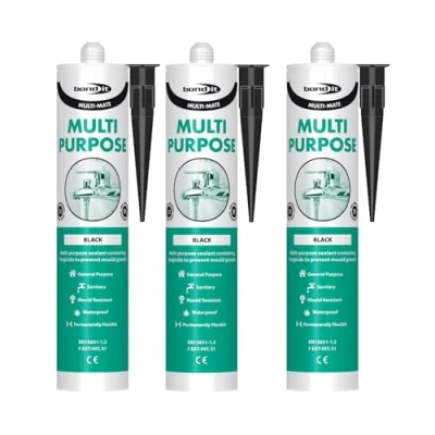 Image of Bond It 3x Multi Mate High Modulus Silicone Sealant Black Multipurpose, Mould Resistant, Waterproof, Interior &amp; Exterior Use Perfect for Kitchens, Bathrooms, Showers DIY