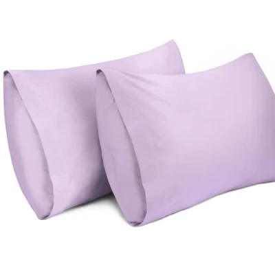 Image of Lirex 2 Pack Pillow Cases, 100% Cotton Breathable Pillowcases Covers, 50 x 75 cm Queen Size (Purple, Queen)