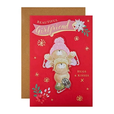 Image of Hallmark Christmas Card for Girlfriend Cute Forever Friends Design