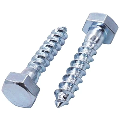 Image of SKIR&#039;CO (25 pcs) DIN 571 Zinc Plated Steel Hexagon Head Wood Screws M10 x 55 mm, Coach Screws, Hex Screw, Lag Bolts