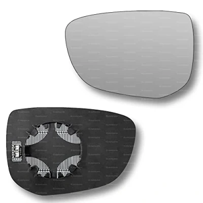Image of Less4spares Replacement Wing Mirror Glass Left Compatible with Citroen C4 Cactus 2014 2018 CLIP ON Passnager Near Side N/S Heated Convex