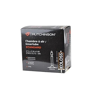 Image of HUTCHINSON Inner Tube MTB Reinforced/KOLOSS Resistance Presta Valve Thickness 0.9 MM 48 27.5 x 2.30 3.00, Black