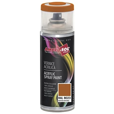 Image of Ambro Sol V4008023 Multipurpose Acrylic Enamel Spray Paint, Orange Brown, 400 ml