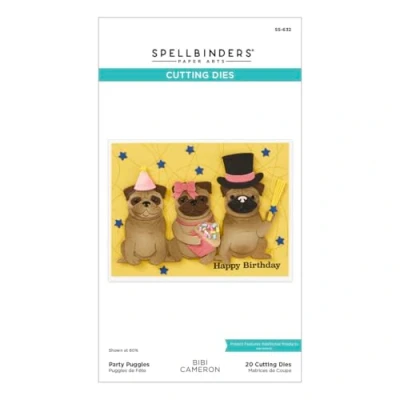 Image of Spellbinders S5 632 Party Puggles Etched Dies from The Bibi&#039;s Cats and Pugs Collection by Bibi Cameron