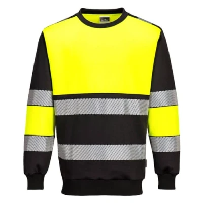 Image of Portwest PW3 Hi Vis Class 1 Sweatshirt Yellow/Black 4XL